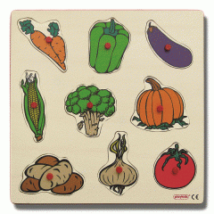 Sebzeler Puzzle 30x30 cm ahşap anaokulu eğitici oyun