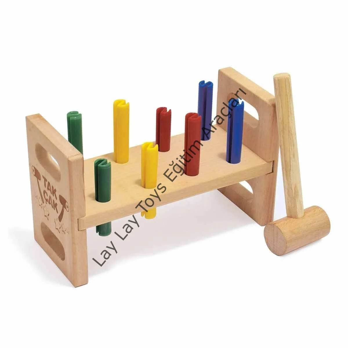 Tak çak 8’li ahşap oyun anaokulu için el göz koordinasyonu geliştirici oyuncak