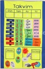 Eğitici takvim panosu çocukların gün, ay ve tarih kavramlarını öğrenmesi için