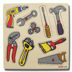 Tamir Araçları Puzzle 30x30 cm ahşap anaokulu eğitici oyun