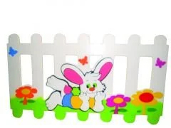 anaokulu ve kreş için tavşan figürlü ahşap kalorifer kapama çiti