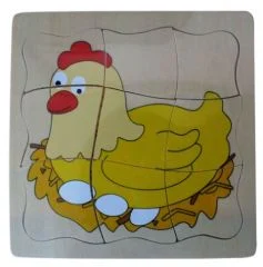 Tavuk Gelişim Evreleri Puzzle ahşap kat kat anaokulu puzzle