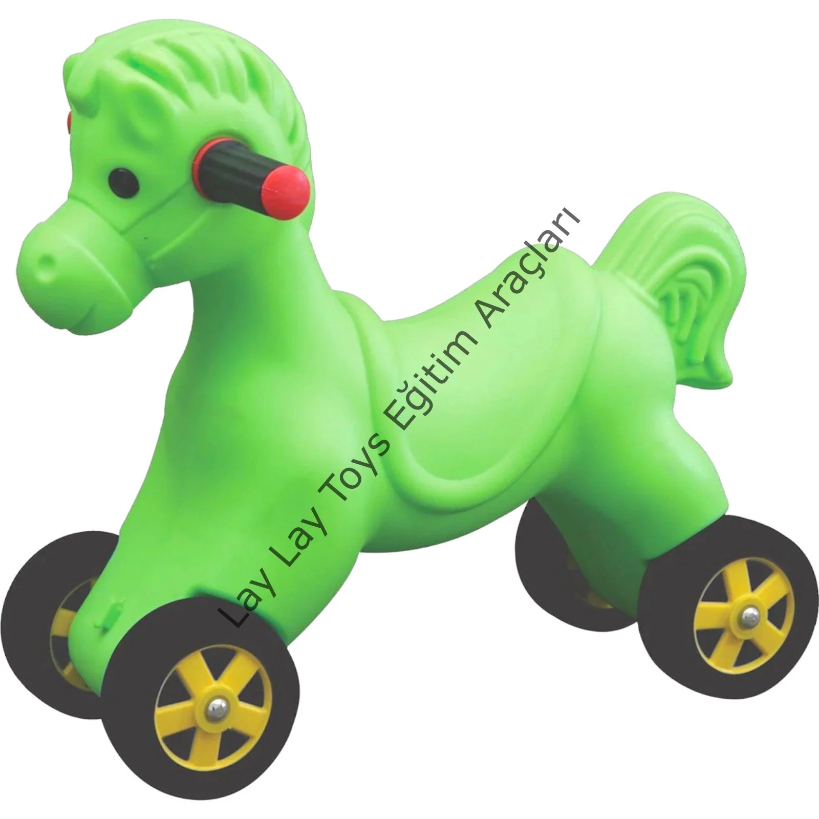 Tekerlekli truva atı anaokulu ve kreşler için 3 yaş üzeri çocuk sürme oyuncağı