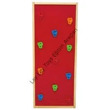 anaokulu için aparatlı ahşap çocuk tırmanma duvarı denge ve motor gelişim paneli