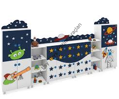 anaokulu için uzay figürlü dolap seti dekoratif çocuk dolabı