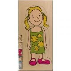 Vücudumuz Puzzle Kız ahşap katlı anaokulu puzzle