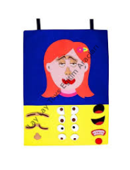 anaokulu için kız yüz modeli cırtlı eğitici pano çocuk gelişim materyali