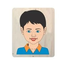 Anaokulu ve kreş için yüz bölümleri öğretici ahşap erkek puzzle