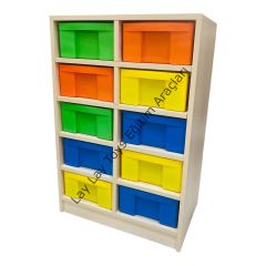 10 Plastik Çekmeceli Dolap
