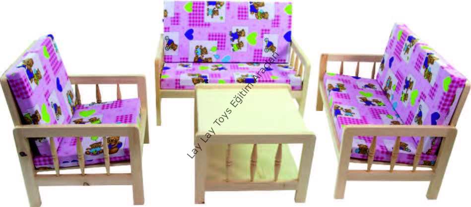 Ahşap Oturma Grubu (4 Parça)