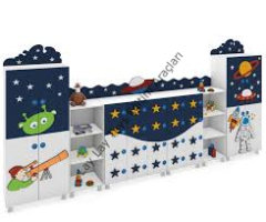 Anaokulu Uzay Figürlü Dolap Seti