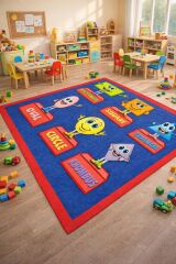 Geometrik Şekiller Halı (İngilizce) 140x190 cm