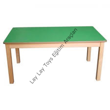 Çocuk Masası Dikdörtgen (Ahşap Ayaklı)