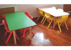 Çocuk Masası Dikdörtgen (Ahşap Ayaklı)