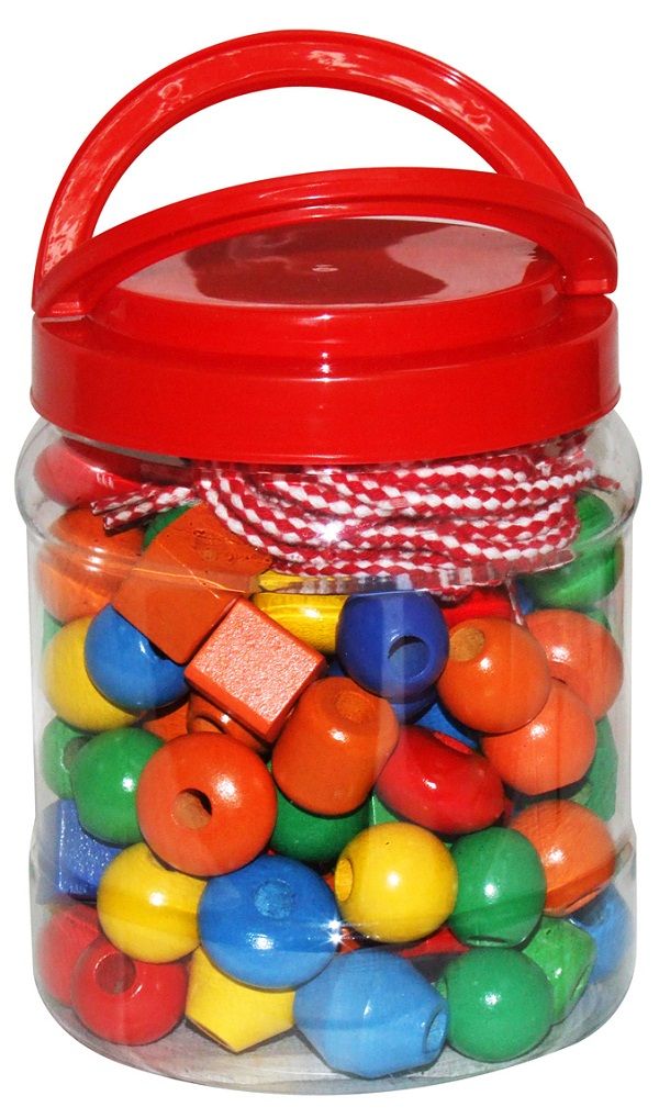 İpe Boncuk Dizme (Ahşap 90 parça)