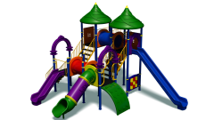 Anaokulu Oyun Parkı (Metal Çift Kule 3 Kaydıraklı)