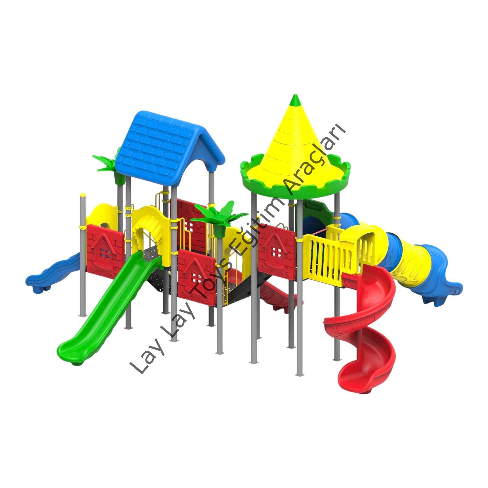 Metal Oyun Parkı (Çift Kule 4 Kaydırak)