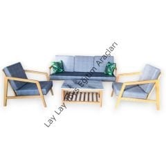 Lobi Koltuk Takımı Ahşap (4 Parça)