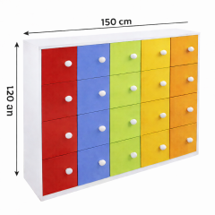 Figürlü Çocuk Dolabı 20 Kapaklı