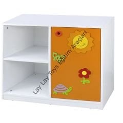 Figürlü Çocuk Dolabı 1 Kapak 2 Bölmeli