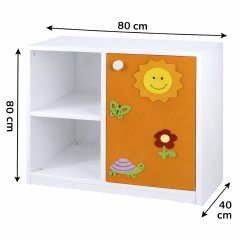 Figürlü Çocuk Dolabı 1 Kapak 2 Bölmeli