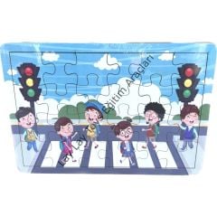 Ahşap Yaya Geçidi Puzzle 24 Parça