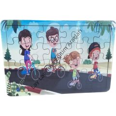 Ahşap Bisiklet Gezintisi Puzzle 24 Parça