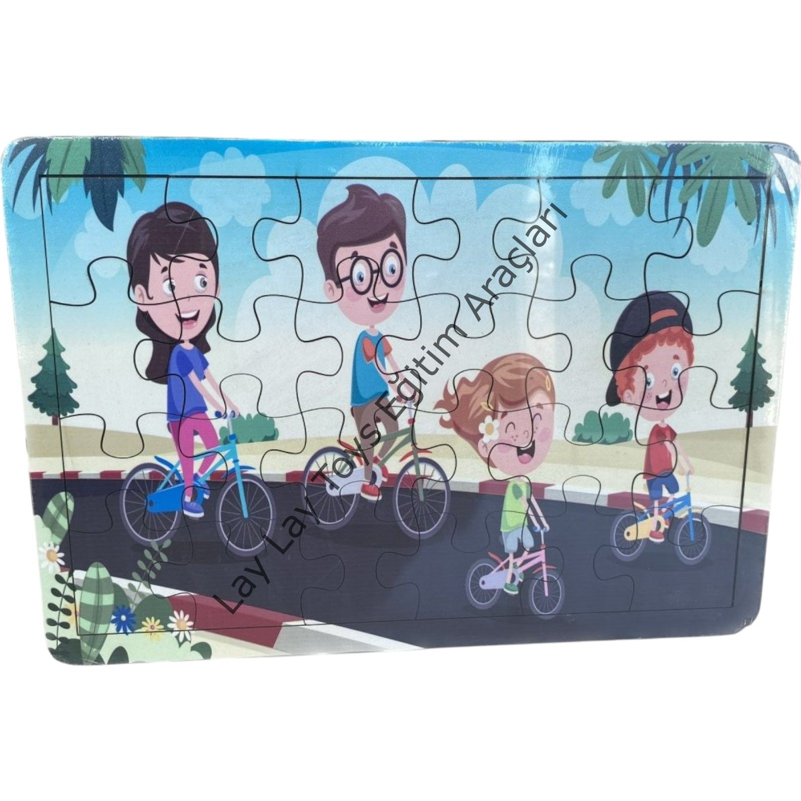 Ahşap Bisiklet Gezintisi Puzzle 24 Parça