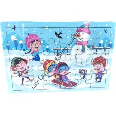 Ahşap Kış Ve Oyun Puzzle 24 Parça