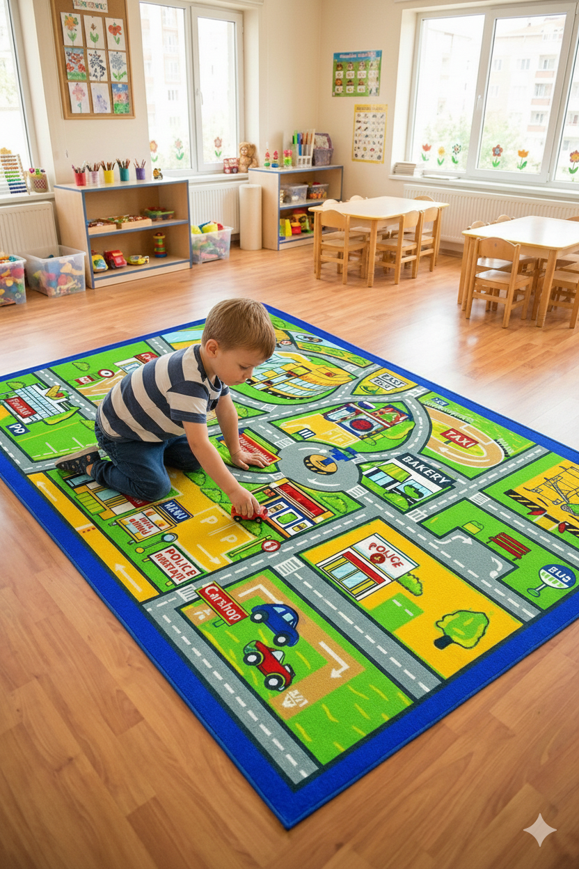 Anaokulu ve kreş halısı (Trafik Halısı 100x150 cm)