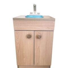 Ahşap Kayın Renkli Mini Lavabo Ünitesi (60x40x40 cm)
