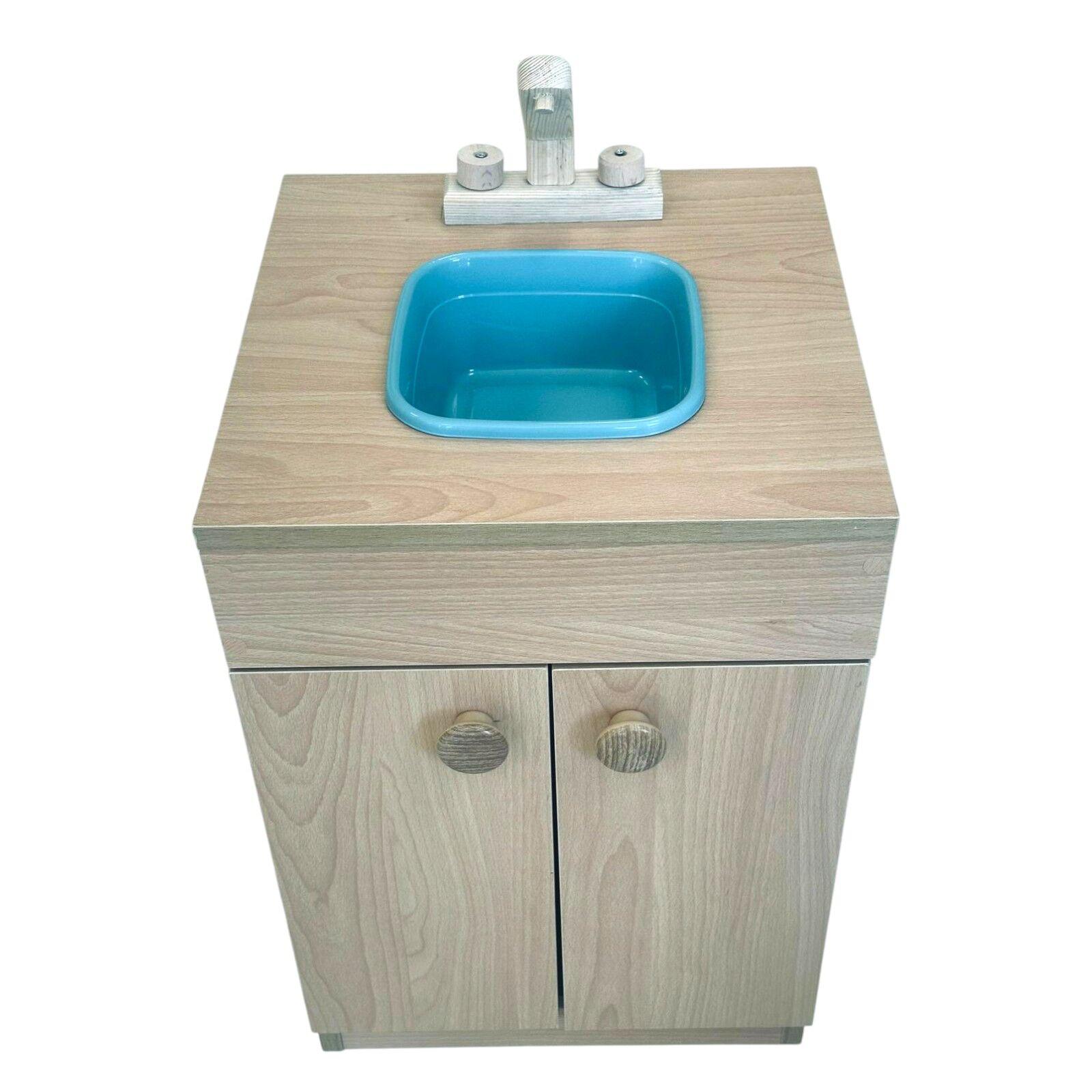Ahşap Kayın Renkli Mini Lavabo Ünitesi (60x40x40 cm)