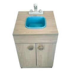 Ahşap Kayın Renkli Mini Lavabo Ünitesi (60x40x40 cm)